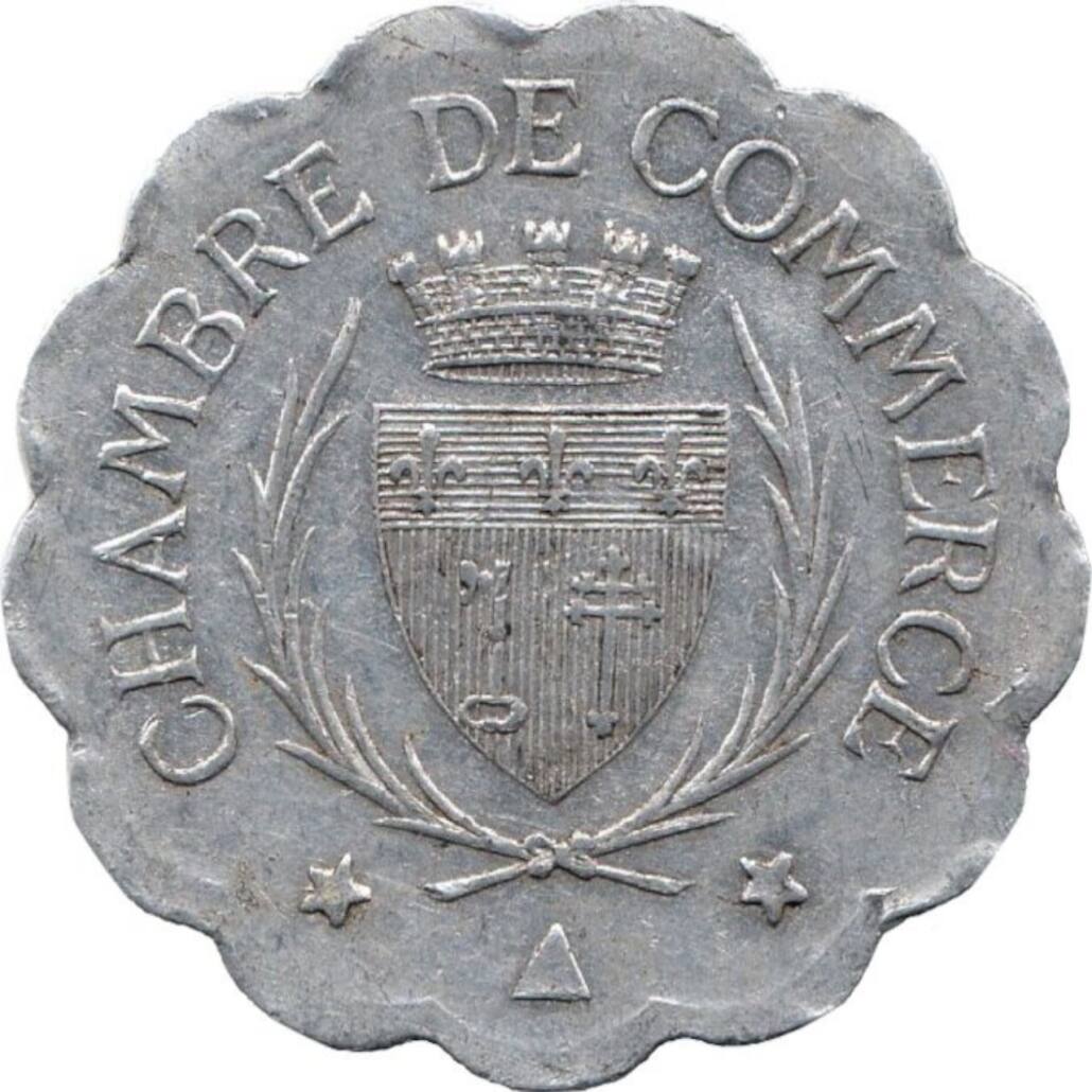 Monnaie de nécessité chambre de commerce Narbonne face 25 centimes
