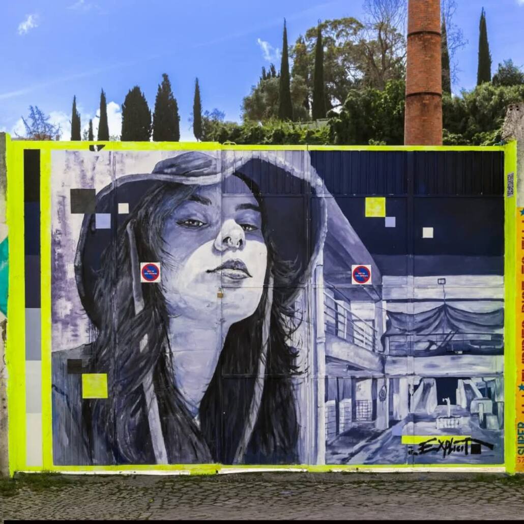 Fresques_Portrait monochrome du duo dartistes Explicit Citizens—Lisbonne_4